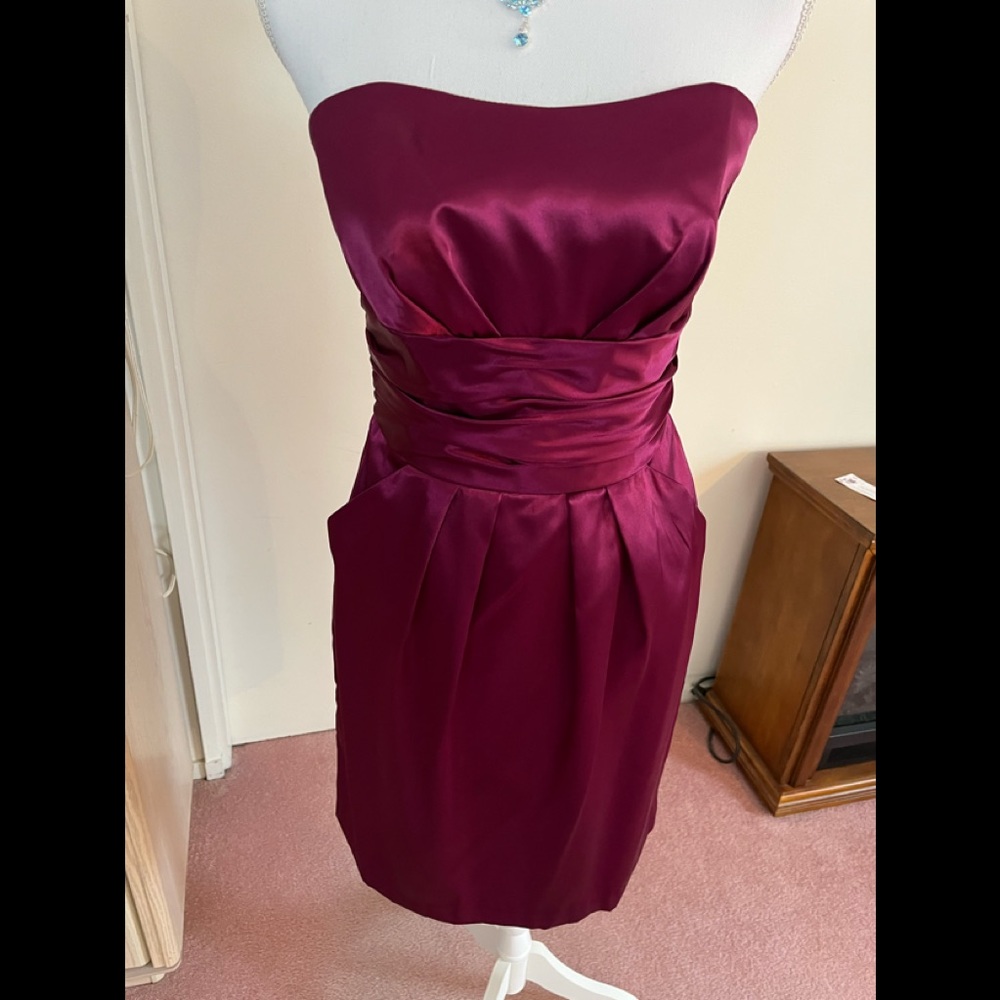 Burgundy short party dress/bridesmaid